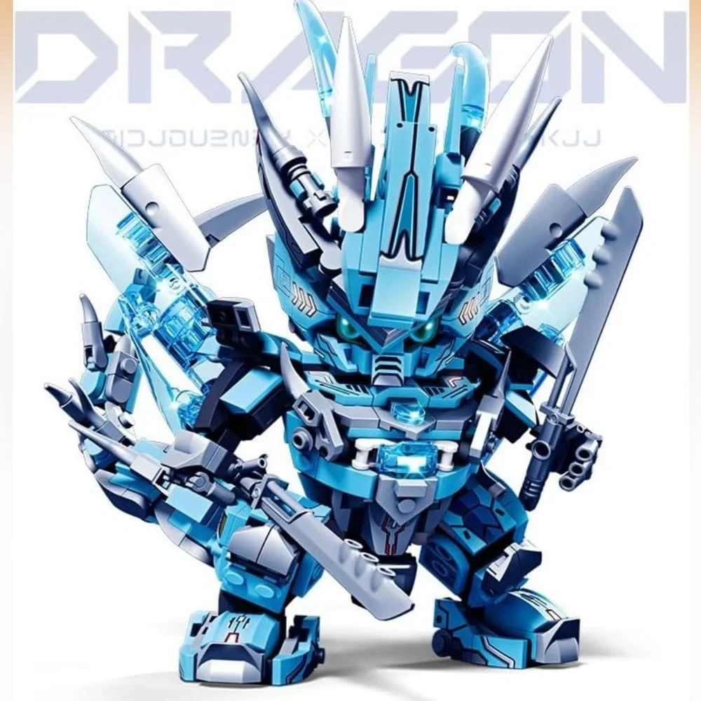 Dragon Mecha Transforming Mechanical Robot Dragon Model Building Block Set NEW